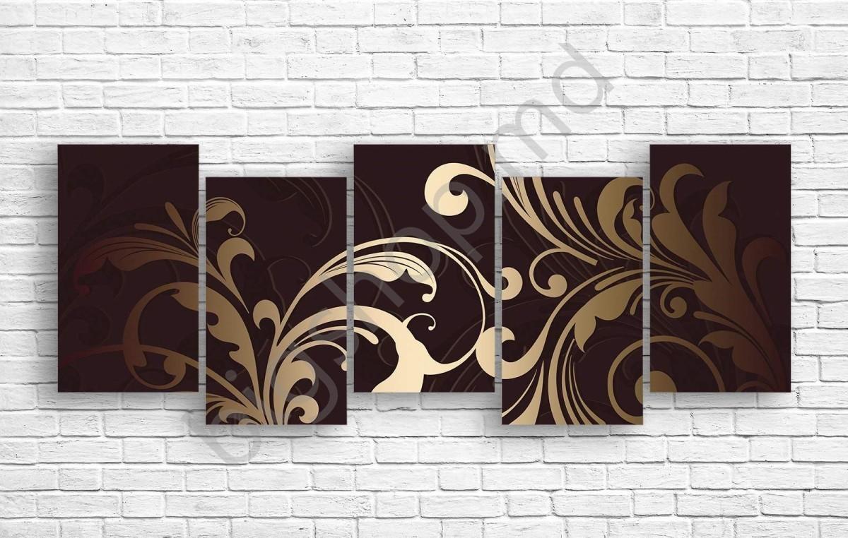 Tablou multicanvas Art.Desig DESEN PE UN FUNDAL DE CIOCOLATĂ