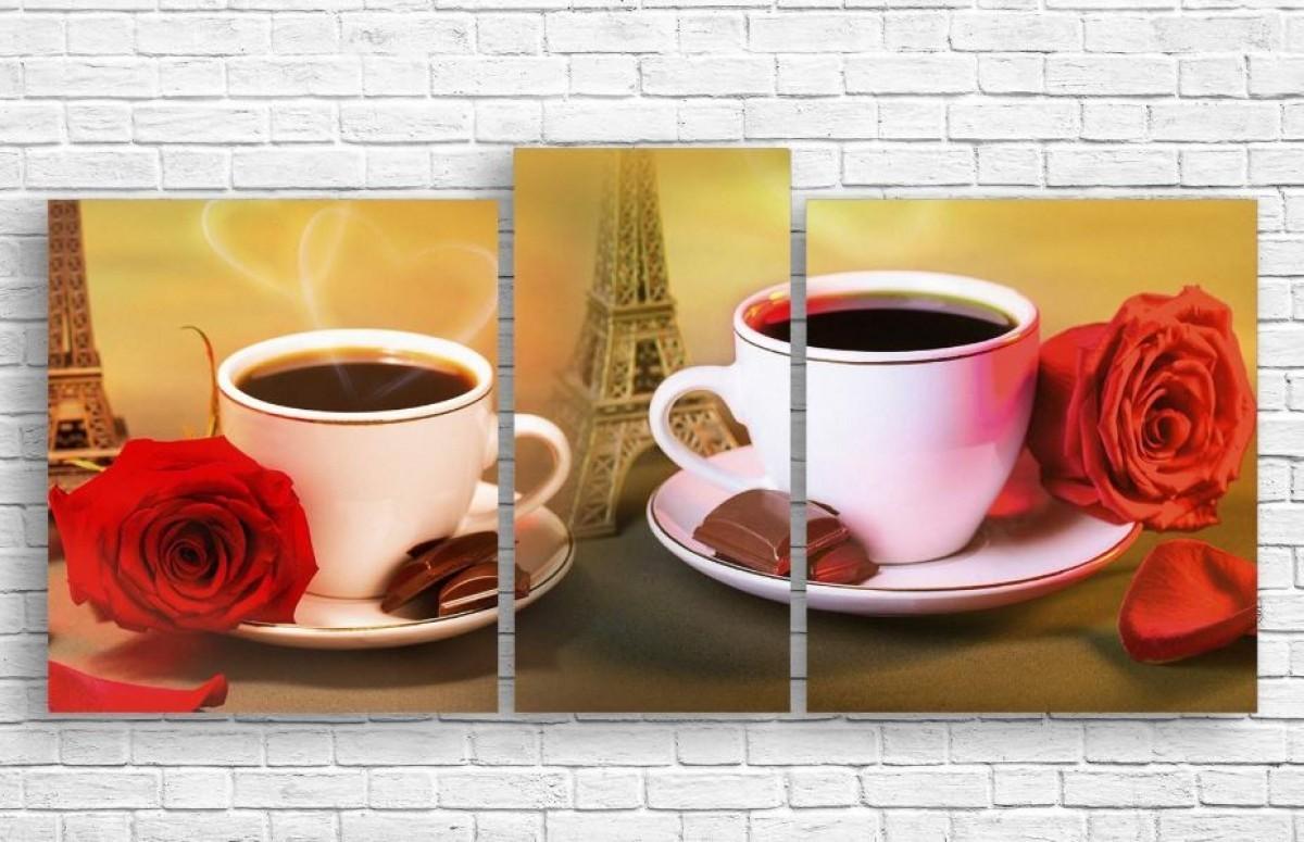 Tablou multicanvas ArtD Două cești de cafea aromată