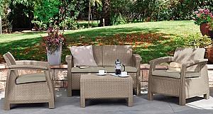 Set mobila de gradina Keter Corfu Set Cappuccino/Sand
