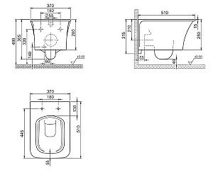 Vas WC CeraStyle Ibiza Slim Turkuaz