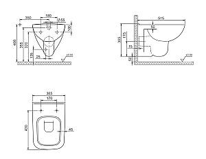 Vas WC CeraStyle Duru Slim Turkuaz
