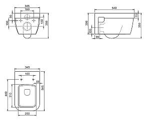 Vas WC CeraStyle Noura Slim No-rim Turkuaz
