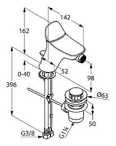Baterie pentru bideu Kludi DN 15 (532160575)