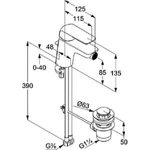 Baterie pentru bideu Kludi DN 15 Ameo (412160575)