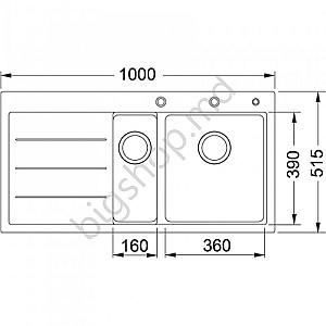 Chiuveta de bucatarie Franke Mythos Fusion MTF 651-100  Nero Right
