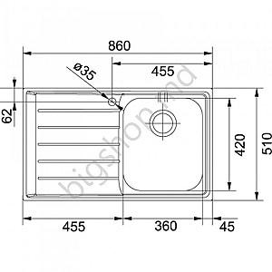 Chiuveta de bucatarie Franke Neptune NEX 611 Right