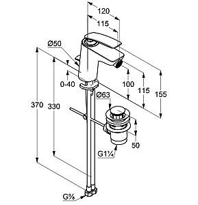 Baterie pentru bideu Kludi DN 10 Balance (522160575)