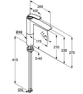 Baterie pentru lavoar Kludi DN 10 Balance (522960575)