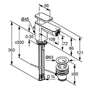 Baterie pentru bideu Kludi Espirit DN 10 (562160540)