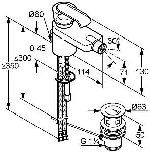 Baterie pentru bideu Kludi Joop DN 10 (552170575)