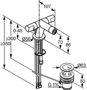 Baterie pentru bideu Kludi New Waves DN 10 (573130530)