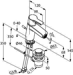 Baterie pentru bideu Kludi O-cean DN 10 (384300575)