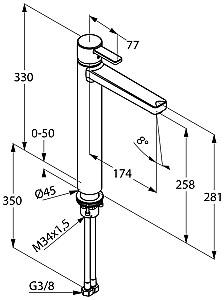 Baterie pentru lavoar Kludi Zenta DN 10 (382570575)