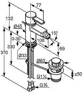 Baterie pentru bideu Kludi Zenta DN 10 (385300575)