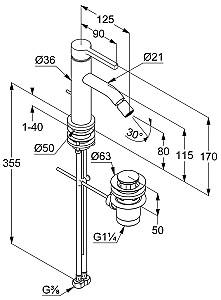 Baterie pentru bideu Kludi Nova Fonte Pura (202160515)