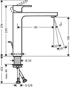 Baterie pentru lavoar Hansgrohe Vernis Shape (71562670)