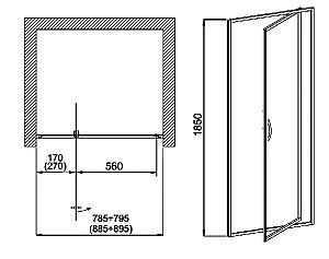 Usa de dus Aquaform Nigra 800x1850 (091111P)