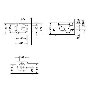 Vas WC Duravit Me by Starck Rimless (45290900A1)