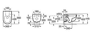 Vas WC Roca Meridian Rimless (34H240)