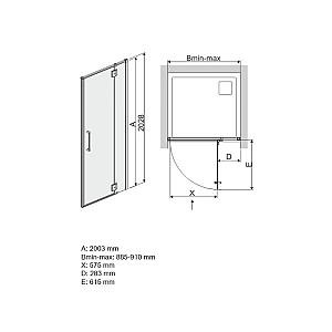 Usa de dus Sanplast DJ2P Space 90 S cm sbW0 (600-100-1650-42)