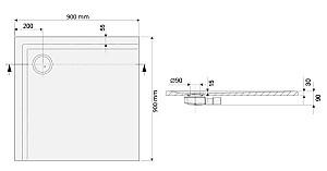 Cadita de dus Sanplast B-M Space (645-290-0310-10)