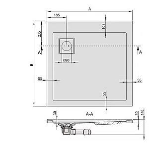 Cadita de dus Sanplast B Space 100x100x3 (615-110-0040-01)