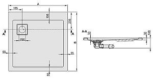Cadita de dus Sanplast B Space 90x90x3 (615-110-0030-01)