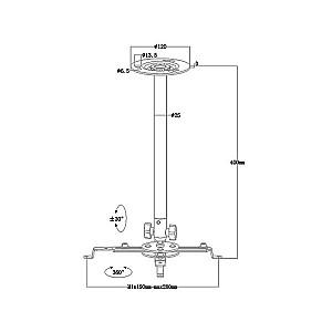 Suport pentru televizor Multibrackets M Universal Projector Ceiling Mount III