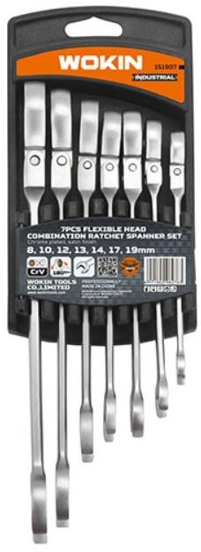 Set de chei Wokin cu 7 piulite combinate fixe (151907)