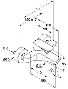 Baterie cada Kludi Pure & Style (406810575)