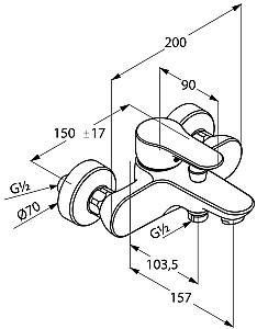 Baterie cada Kludi Objekta DN 15 (326530575)