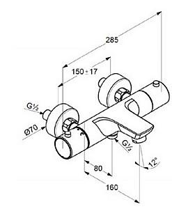 Baterie cada Kludi Objekta DN 15 (352010538)