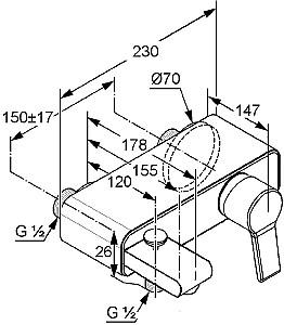 Baterie cada Kludi O-cean DN 15 (387700575)