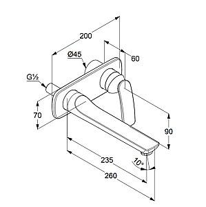 Baterie pentru lavoar Kludi Blanace (522478775)