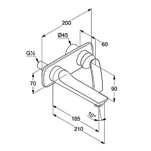 Baterie pentru lavoar Kludi Balance Black (522468775)
