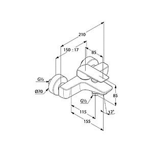 Baterie cada Kludi DN 15 Ameo (414450575)