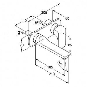 Baterie pentru lavoar Kludi DN 15 Ameo L180 (412440575)