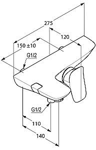 Baterie pentru bideu Kludi Ambienta (534450575)