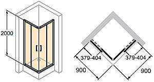 Paravan de dus Huppe Classics2 90х200cm