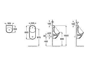 Pisoar Roca PROTON Rimless 3590J3000