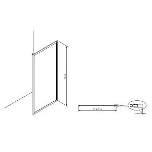 Paravan de dus Roca Town 80x195