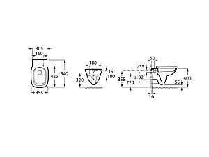 Vas WC Roca DEBBA SQUARE Rimless