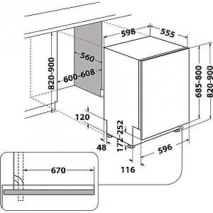 Masina de spalat vase incorporabilă Whirlpool WIC3C34PFES