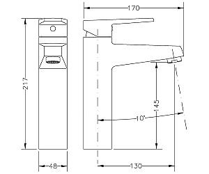 Baterie pentru lavoar Genebre KLIP (64134164566)