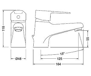 Baterie pentru lavoar Genebre PLUS K8 (61130284566)
