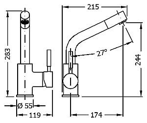 Baterie pentru lavoar Genebre TAU (65206184566)