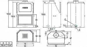 Focar semineu Piazzetta MA 261 SL
