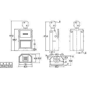 Focar semineu Piazzetta MA 260 SL PLUS