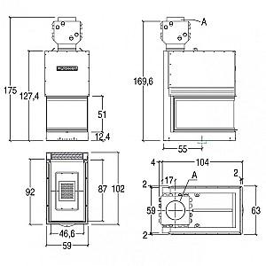 Focar semineu Piazzetta MA 272 SL PLUS