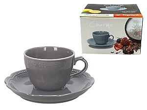 Set pentru ceai si cafea Tognana V.Wenna Charmel 4buc cu farfurii sur